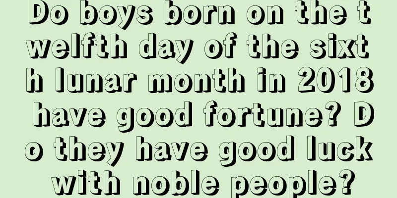 Do boys born on the twelfth day of the sixth lunar month in 2018 have good fortune? Do they have good luck with noble people?