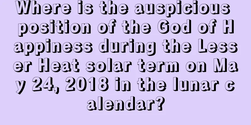 Where is the auspicious position of the God of Happiness during the Lesser Heat solar term on May 24, 2018 in the lunar calendar?