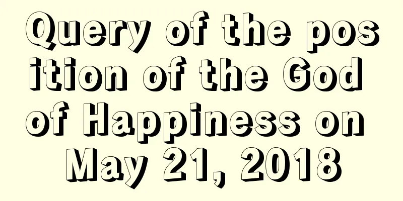 Query of the position of the God of Happiness on May 21, 2018