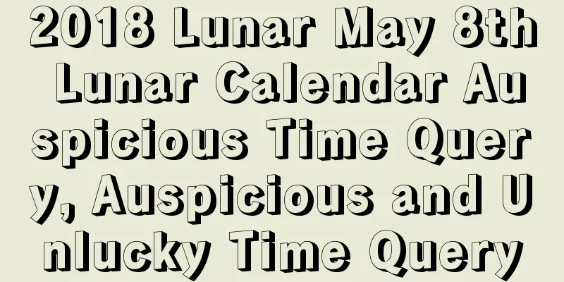 2018 Lunar May 8th Lunar Calendar Auspicious Time Query, Auspicious and Unlucky Time Query