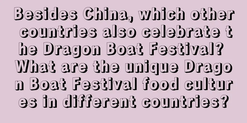Besides China, which other countries also celebrate the Dragon Boat Festival? What are the unique Dragon Boat Festival food cultures in different countries?