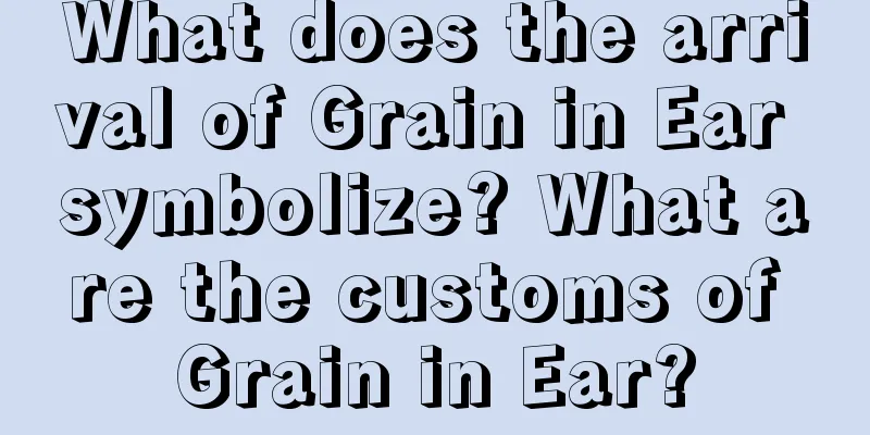 What does the arrival of Grain in Ear symbolize? What are the customs of Grain in Ear?
