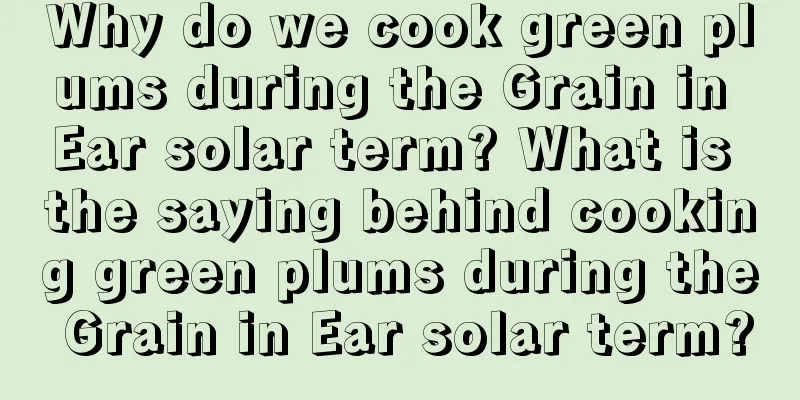 Why do we cook green plums during the Grain in Ear solar term? What is the saying behind cooking green plums during the Grain in Ear solar term?