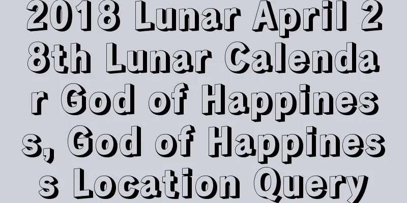 2018 Lunar April 28th Lunar Calendar God of Happiness, God of Happiness Location Query