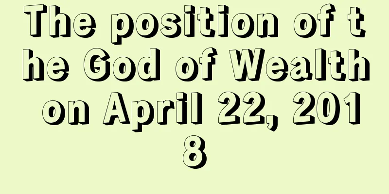 The position of the God of Wealth on April 22, 2018