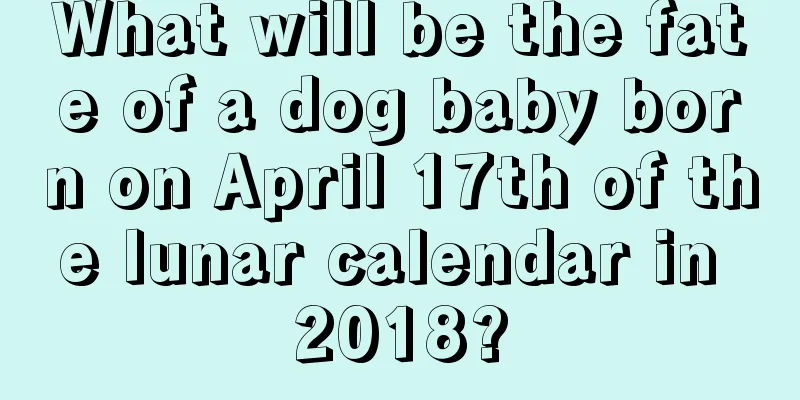 What will be the fate of a dog baby born on April 17th of the lunar calendar in 2018?