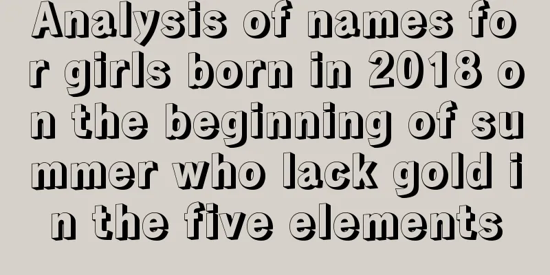 Analysis of names for girls born in 2018 on the beginning of summer who lack gold in the five elements