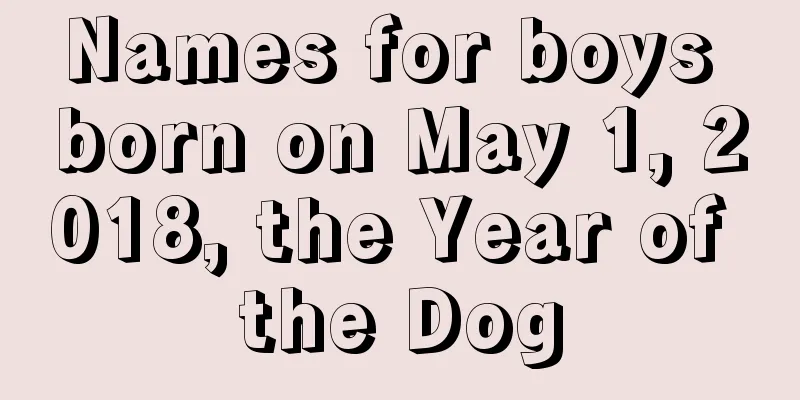 Names for boys born on May 1, 2018, the Year of the Dog