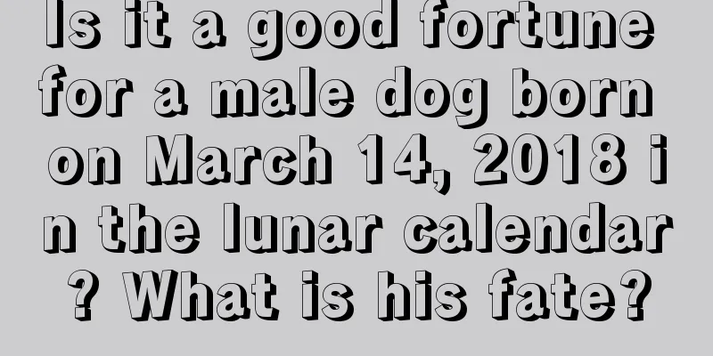 Is it a good fortune for a male dog born on March 14, 2018 in the lunar calendar? What is his fate?
