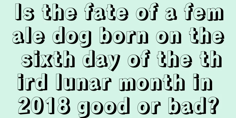 Is the fate of a female dog born on the sixth day of the third lunar month in 2018 good or bad?