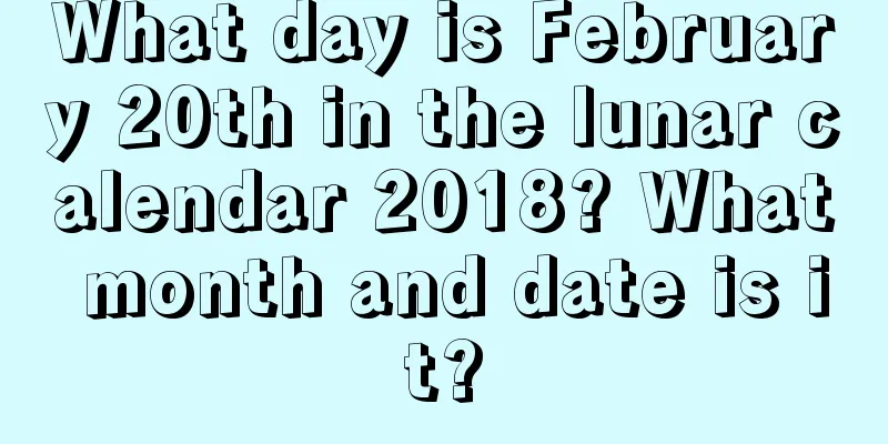 What day is February 20th in the lunar calendar 2018? What month and date is it?