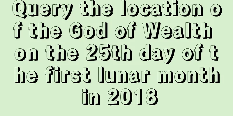 Query the location of the God of Wealth on the 25th day of the first lunar month in 2018
