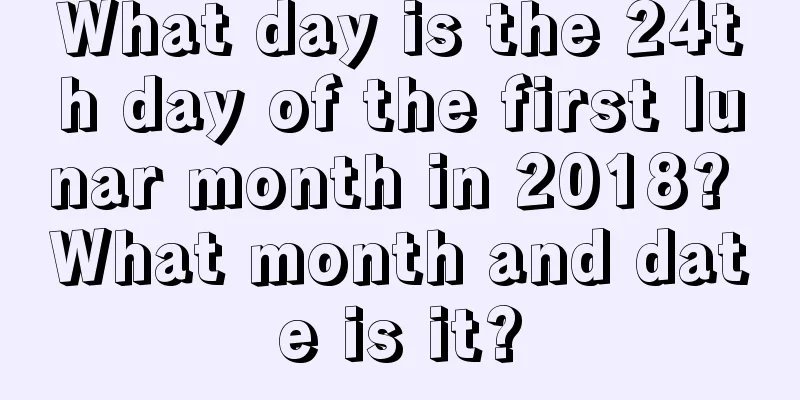What day is the 24th day of the first lunar month in 2018? What month and date is it?