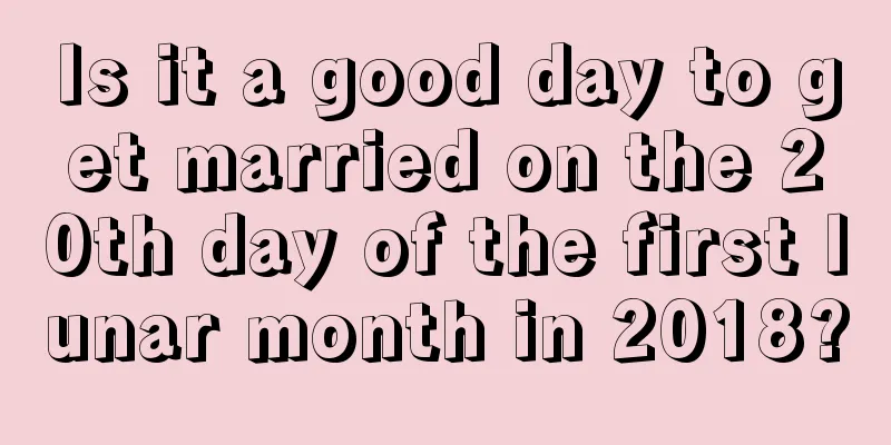 Is it a good day to get married on the 20th day of the first lunar month in 2018?