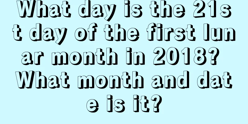What day is the 21st day of the first lunar month in 2018? What month and date is it?