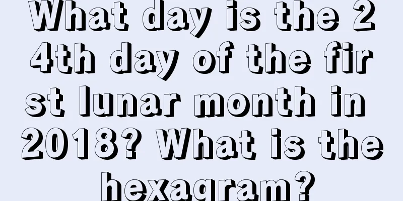 What day is the 24th day of the first lunar month in 2018? What is the hexagram?