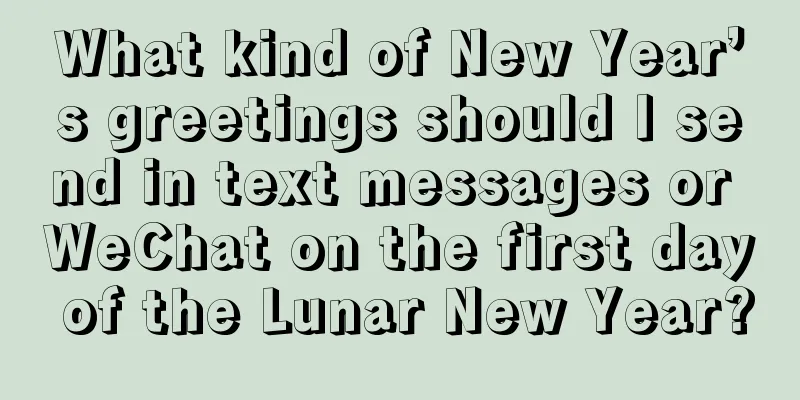 What kind of New Year’s greetings should I send in text messages or WeChat on the first day of the Lunar New Year?