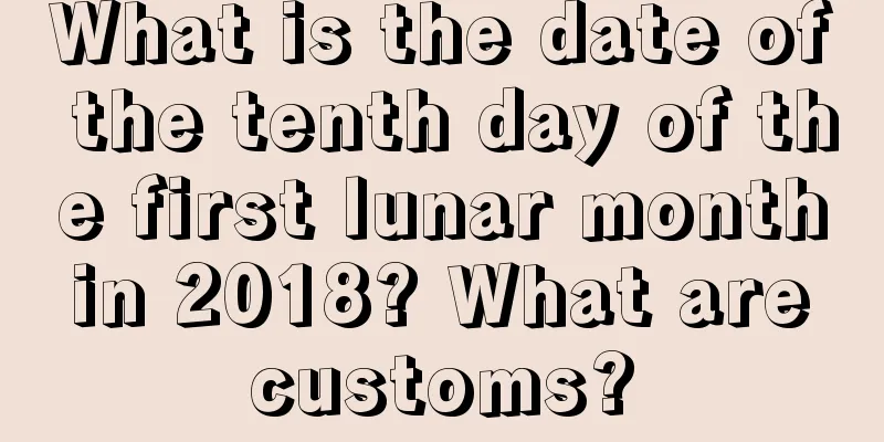 What is the date of the tenth day of the first lunar month in 2018? What are customs?