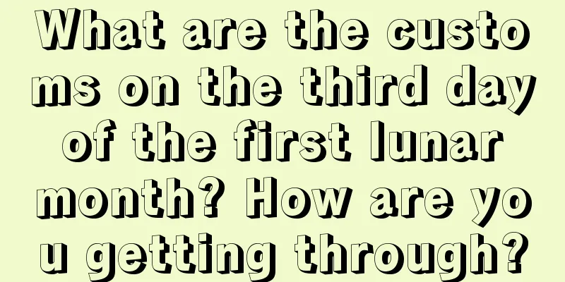 What are the customs on the third day of the first lunar month? How are you getting through?