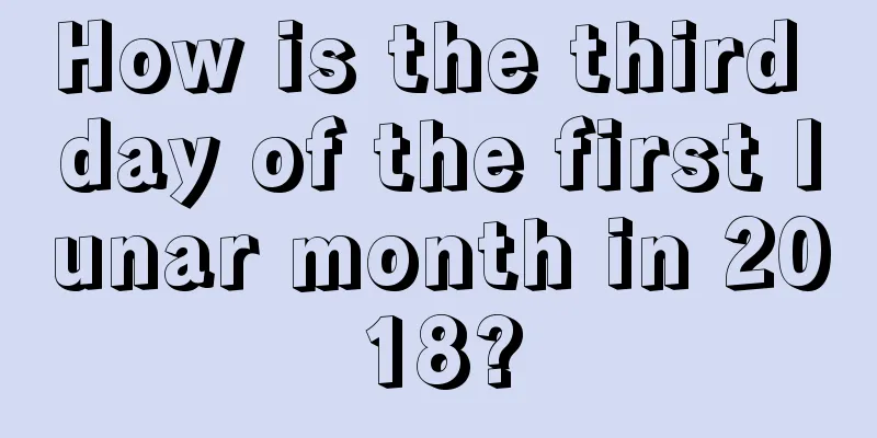 How is the third day of the first lunar month in 2018?