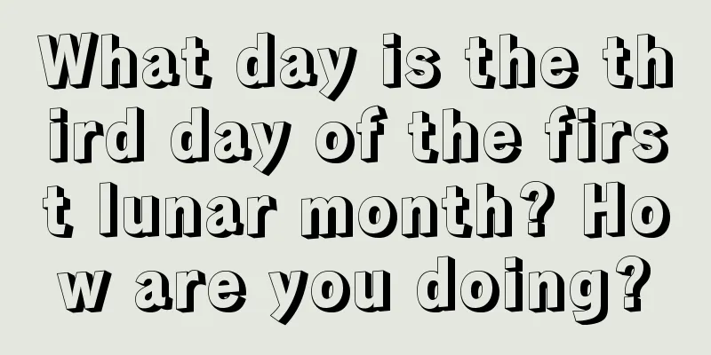 What day is the third day of the first lunar month? How are you doing?