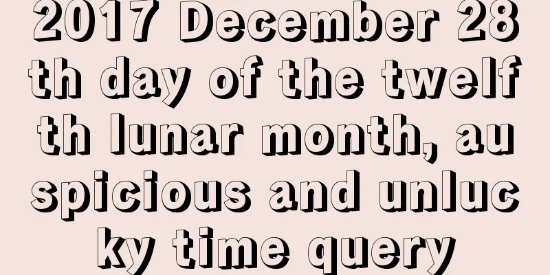 2017 December 28th day of the twelfth lunar month, auspicious and unlucky time query