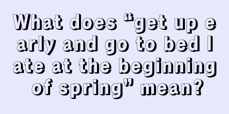 What does “get up early and go to bed late at the beginning of spring” mean?