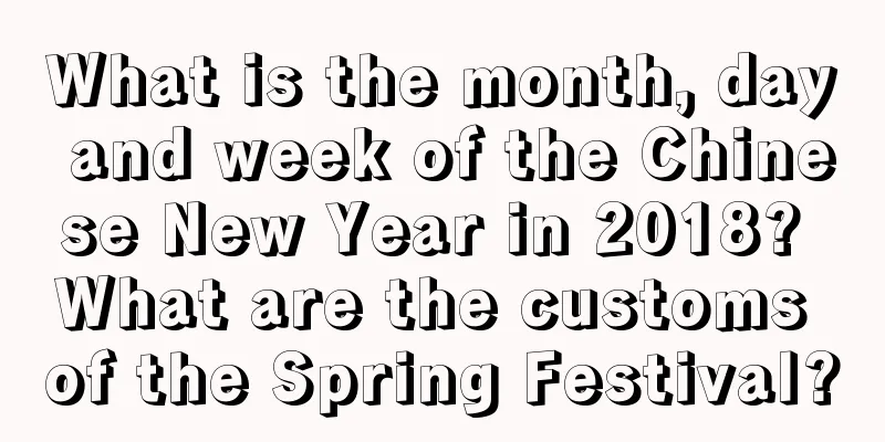 What is the month, day and week of the Chinese New Year in 2018? What are the customs of the Spring Festival?