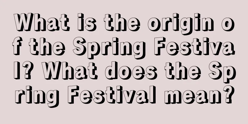What is the origin of the Spring Festival? What does the Spring Festival mean?