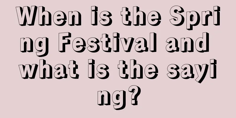 When is the Spring Festival and what is the saying?