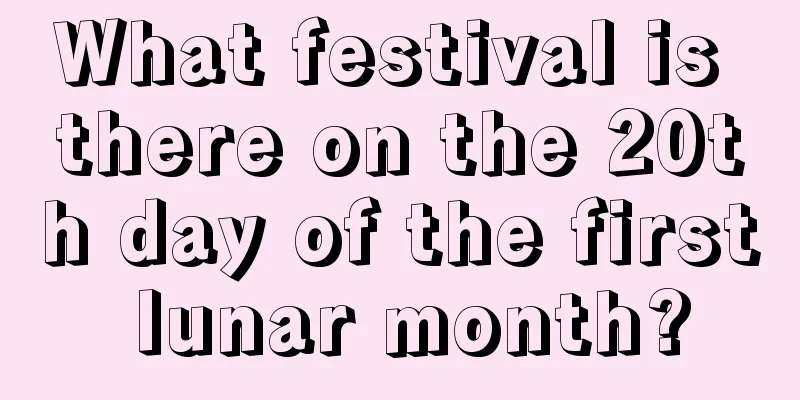 What festival is there on the 20th day of the first lunar month?