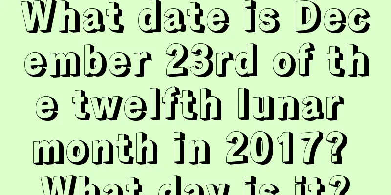 What date is December 23rd of the twelfth lunar month in 2017? What day is it?