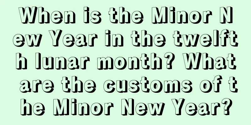 When is the Minor New Year in the twelfth lunar month? What are the customs of the Minor New Year?
