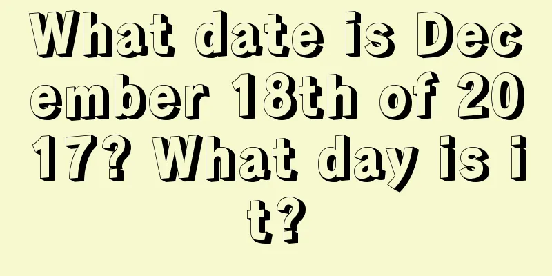 What date is December 18th of 2017? What day is it?