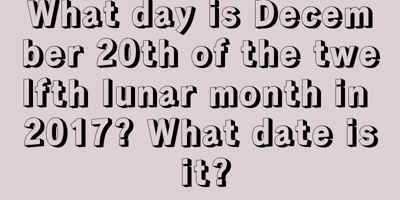 What day is December 20th of the twelfth lunar month in 2017? What date is it?