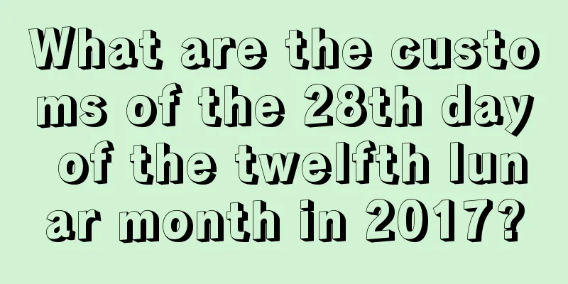 What are the customs of the 28th day of the twelfth lunar month in 2017?
