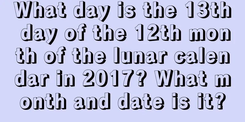 What day is the 13th day of the 12th month of the lunar calendar in 2017? What month and date is it?