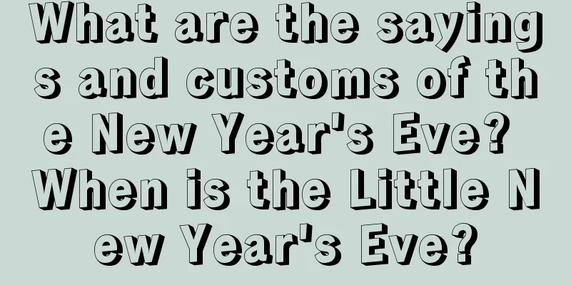 What are the sayings and customs of the New Year's Eve? When is the Little New Year's Eve?