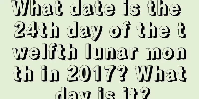 What date is the 24th day of the twelfth lunar month in 2017? What day is it?