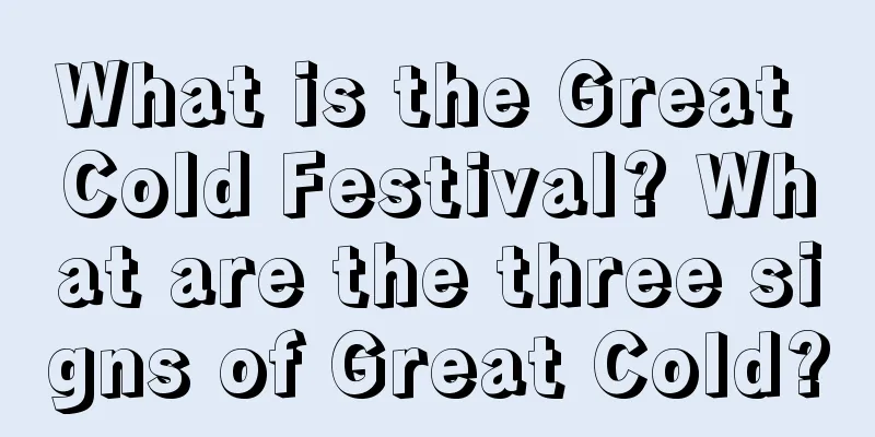 What is the Great Cold Festival? What are the three signs of Great Cold?