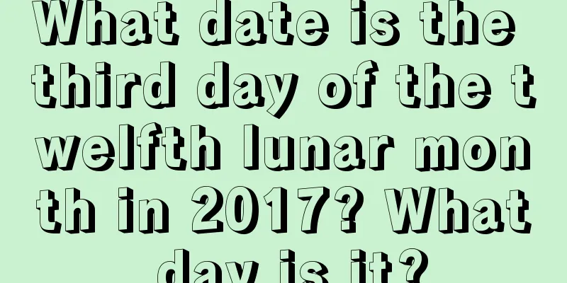 What date is the third day of the twelfth lunar month in 2017? What day is it?