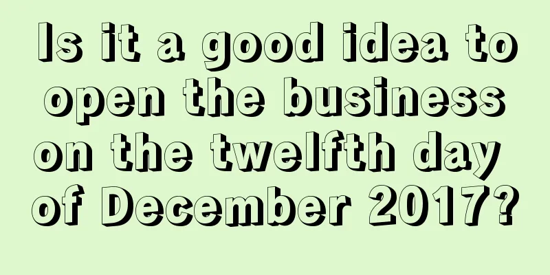 Is it a good idea to open the business on the twelfth day of December 2017?