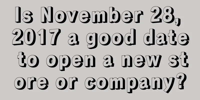 Is November 28, 2017 a good date to open a new store or company?