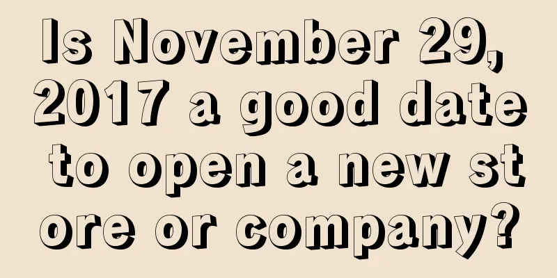 Is November 29, 2017 a good date to open a new store or company?