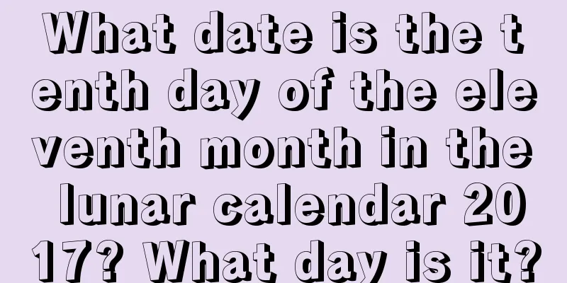 What date is the tenth day of the eleventh month in the lunar calendar 2017? What day is it?