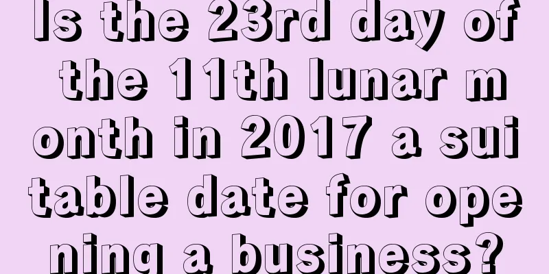 Is the 23rd day of the 11th lunar month in 2017 a suitable date for opening a business?