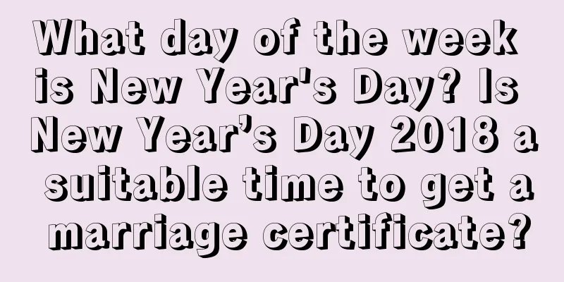 What day of the week is New Year's Day? Is New Year’s Day 2018 a suitable time to get a marriage certificate?