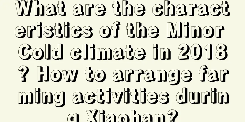 What are the characteristics of the Minor Cold climate in 2018? How to arrange farming activities during Xiaohan?