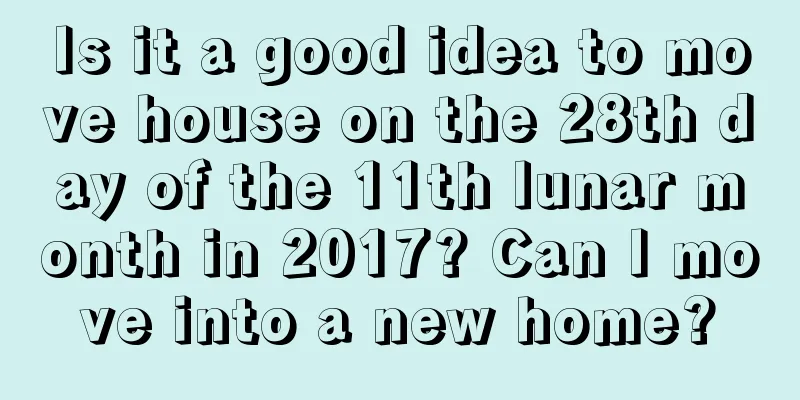 Is it a good idea to move house on the 28th day of the 11th lunar month in 2017? Can I move into a new home?