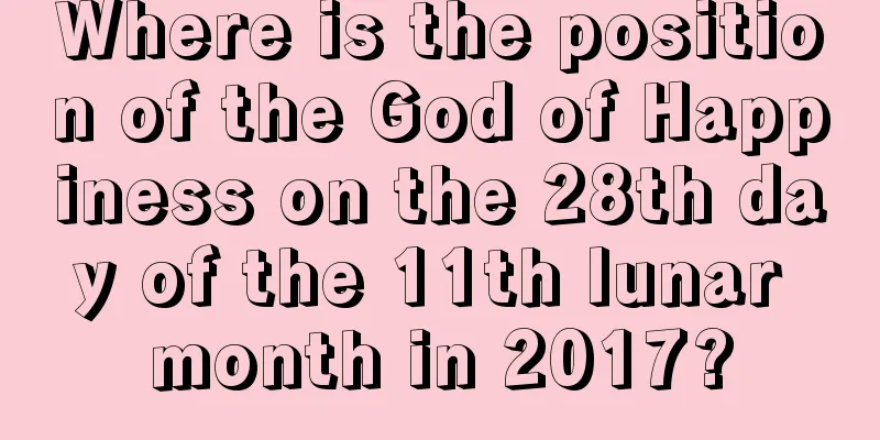 Where is the position of the God of Happiness on the 28th day of the 11th lunar month in 2017?